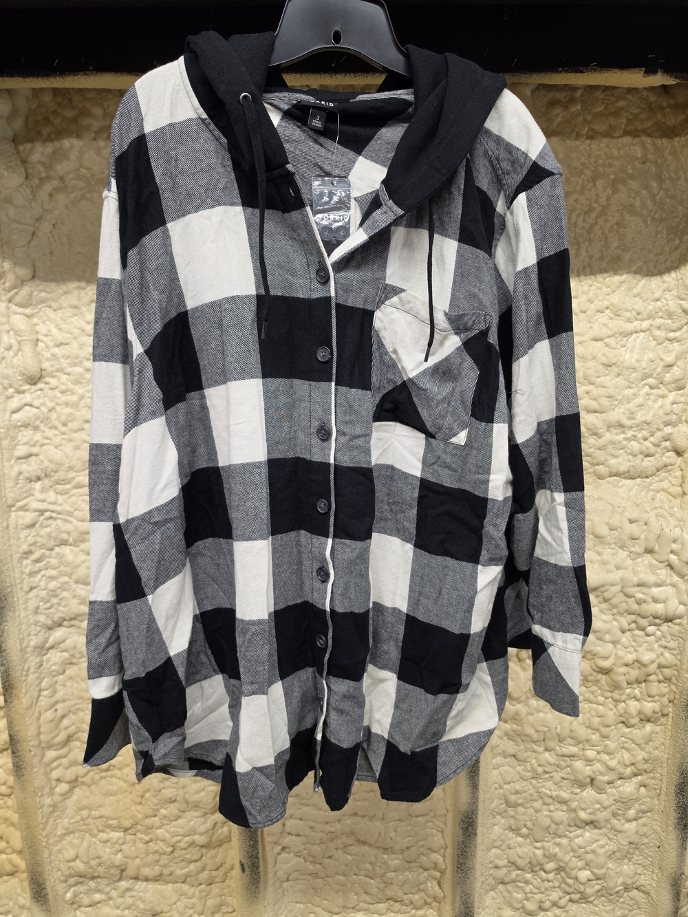 Torrid Buffalo Plaid Flannel Hooded Button Up Shirt Size 3X NEW